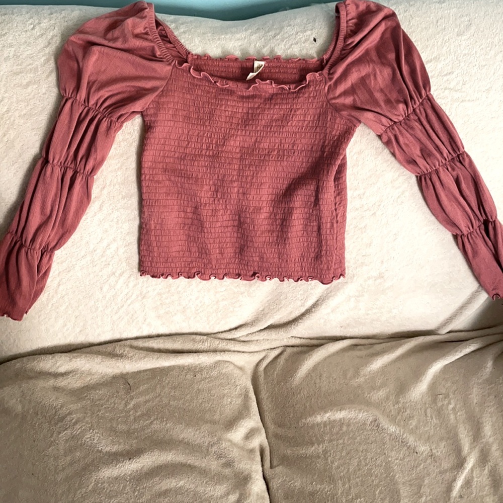 Dusty rose pink blouse